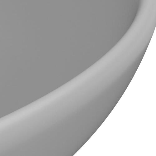 Luksuriøs håndvask 32,5x14 cm rund keramisk mat lysegrå