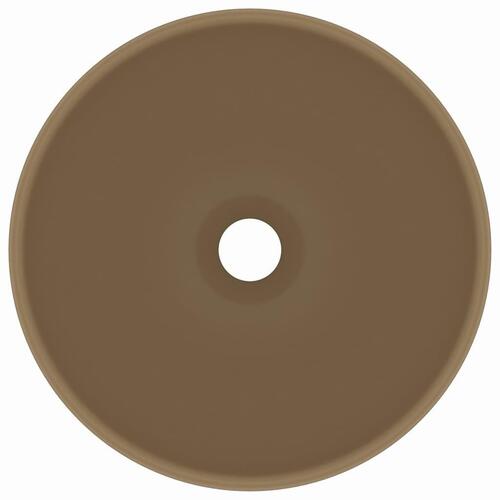 Luksuriøs håndvask 32,5x14 cm rund keramisk mat cremefarvet