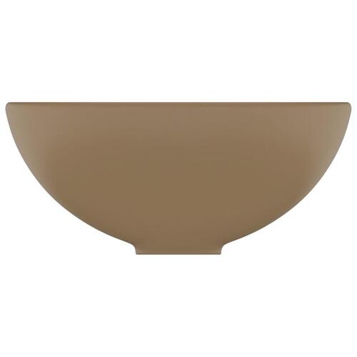 Luksuriøs håndvask 32,5x14 cm rund keramisk mat cremefarvet