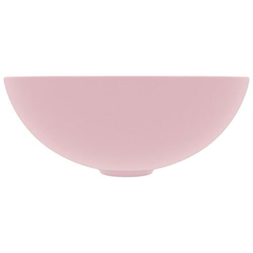 Keramisk håndvask til badeværelse rund mat pink