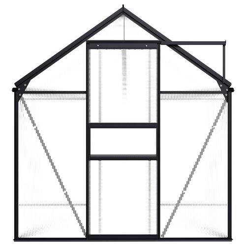 Drivhus 5,89 m² aluminium antracitgrå