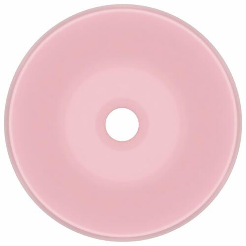 Luksuriøs håndvask 40x15 cm rund keramisk mat pink