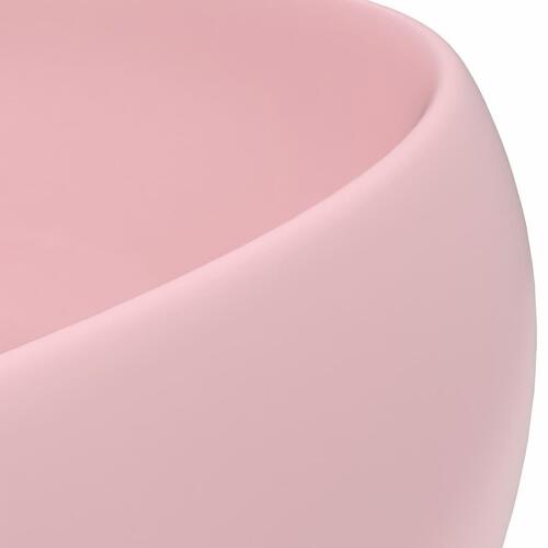 Luksuriøs håndvask 40x15 cm rund keramisk mat pink