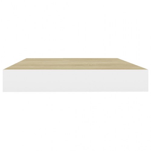 Svævehylder 4 stk. 50x23x3,8 cm MDF egetræsfarve og hvid