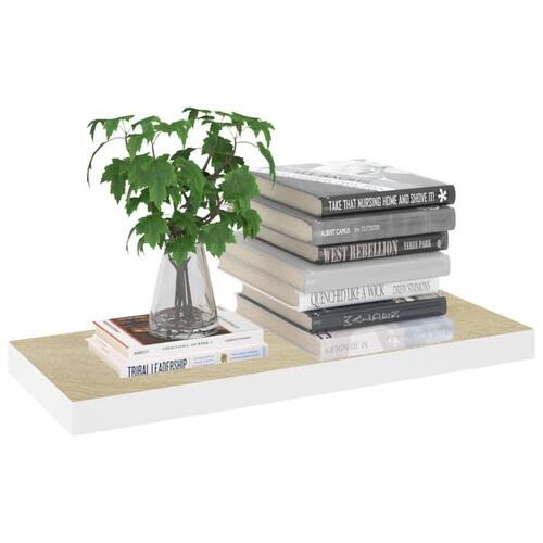 Svævehylde 60x23,5x3,8 cm MDF egetræsfarve og hvid