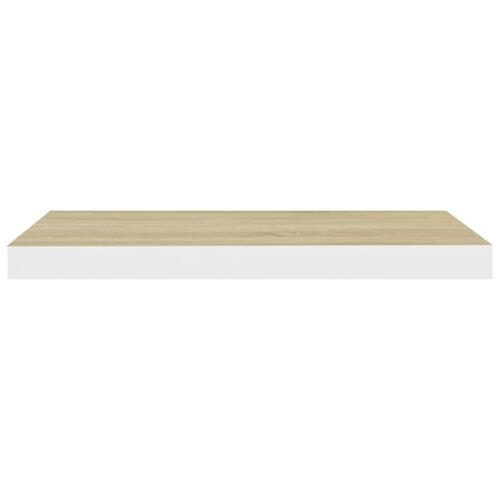 Svævehylde 60x23,5x3,8 cm MDF egetræsfarve og hvid