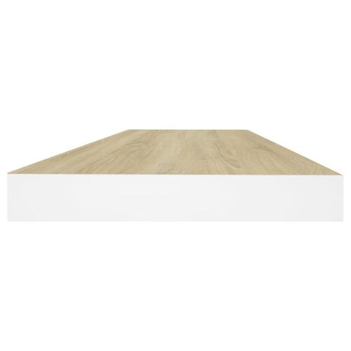 Svævehylder 2 stk. 60x23,5x3,8 cm MDF egetræsfarve og hvid