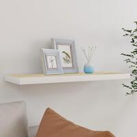 Svævehylde 80x23,5x3,8 cm MDF egetræsfarve og hvid