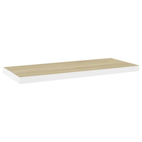 Svævehylder 2 stk. 80x23,5x3,8 cm MDF egetræsfarve og hvid