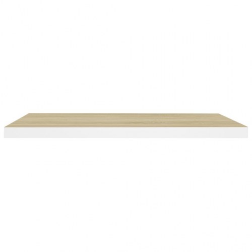 Svævehylder 2 stk. 80x23,5x3,8 cm MDF egetræsfarve og hvid