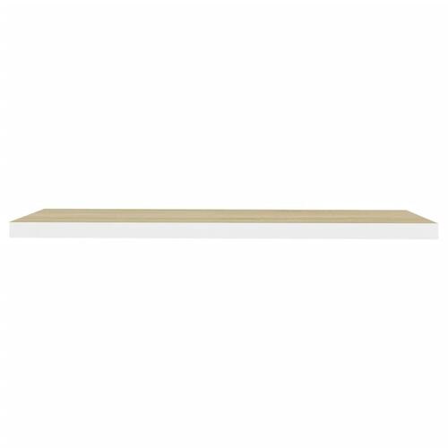 Svævehylde 90x23,5x3,8 cm MDF egetræsfarve og hvid
