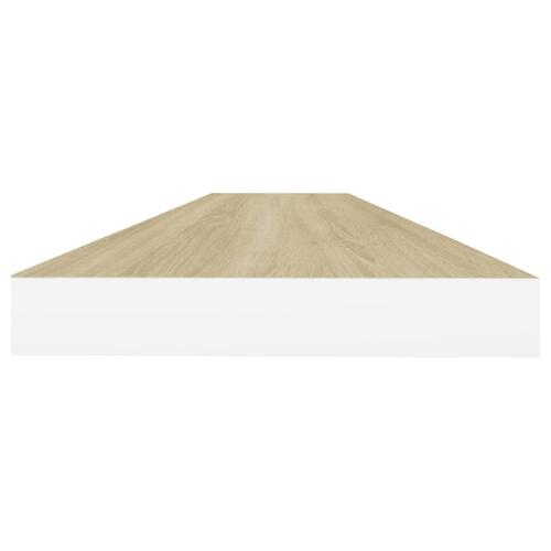 Svævehylder 2 stk. 90x23,5x3,8 cm MDF egetræsfarve og hvid