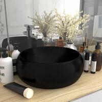Luksuriøs håndvask 40x15 cm rund keramik mat sort