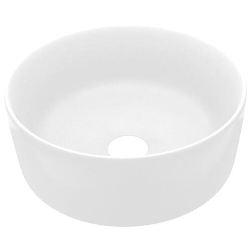 Luksuriøs håndvask 40x15 cm rund keramisk mat hvid
