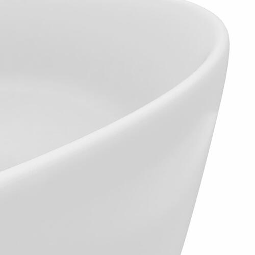 Luksuriøs håndvask 40x15 cm rund keramisk mat hvid