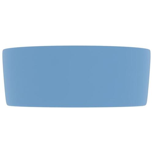 Luksuriøs håndvask 40x15 cm rund keramik mat lyseblå