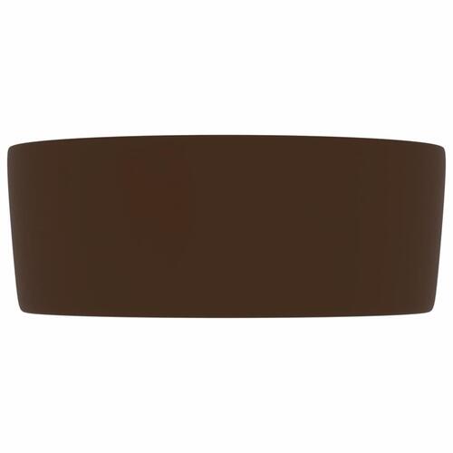 Luksuriøs håndvask 40x15 cm rund keramik mat mørkebrun