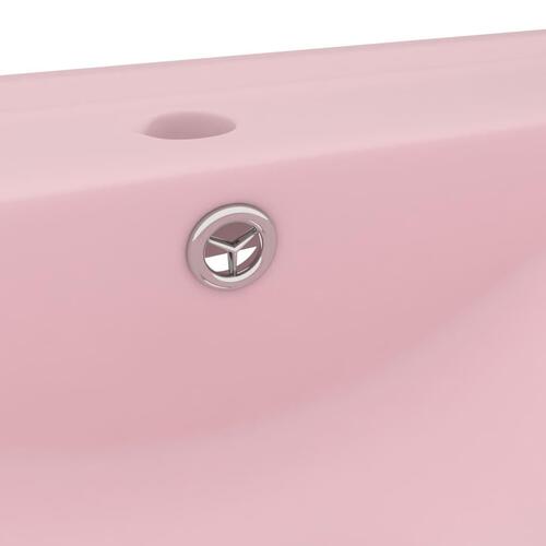 Luksuriøs håndvask med vandhanehul 60x46 cm keramisk mat pink
