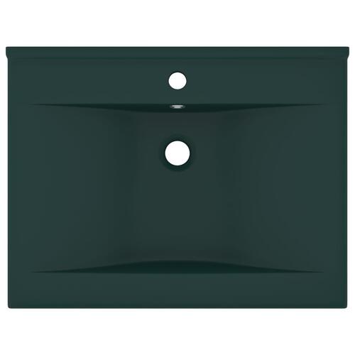 Luksuriøs håndvask vandhanehul 60x46 cm keramik mat mørkegrøn