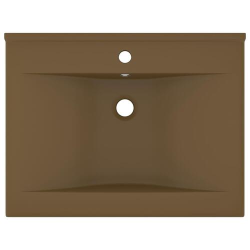 Luksuriøs håndvask med vandhanehul 60x46 cm keramisk mat creme