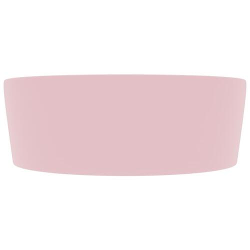 Luksuriøs håndvask med overløb 36x13 cm keramik mat pink