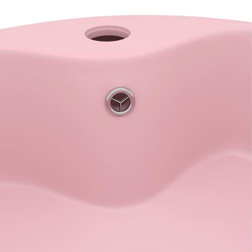 Luksuriøs håndvask med overløb 36x13 cm keramik mat pink