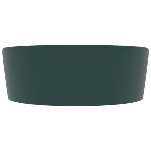 Luksuriøs håndvask med overløb 36x13 cm keramik mat mørkegrøn