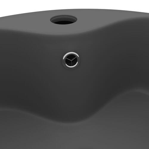 Luksuriøs håndvask med overløb 36x13 cm keramik mat mørkegrå