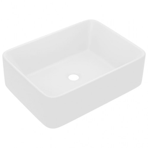 Bordmonteret håndvask i keramik 41 x 30 x 12 cm - mat hvid