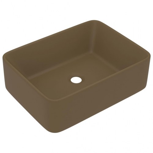 Håndvask i keramik 41 x 30 x 12 cm - mat cremefarvet