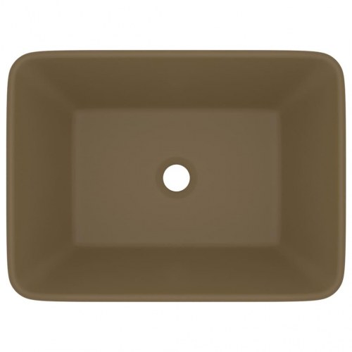 Håndvask i keramik 41 x 30 x 12 cm - mat cremefarvet