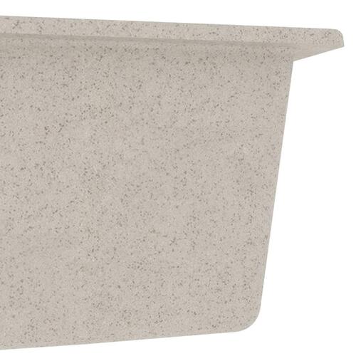Dobbelt køkkenvask med overløbshul granit beige