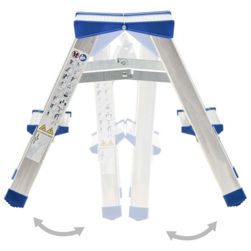 Dobbeltsidet trappestige 2 trin 44 cm aluminium