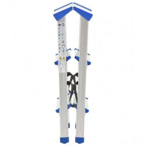 Dobbeltsidet trappestige 3 trin 67 cm aluminium