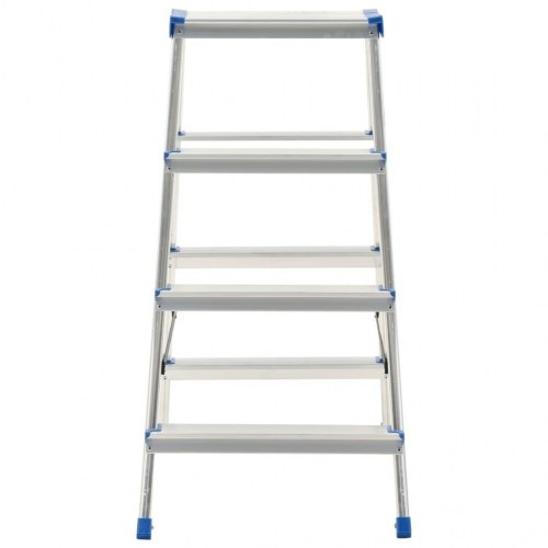 Dobbeltsidet trappestige 4 trin 90 cm aluminium