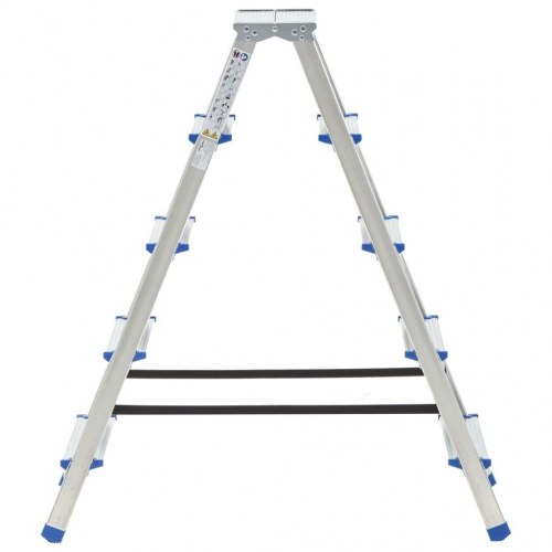 Dobbeltsidet trappestige 5 trin 113 cm aluminium