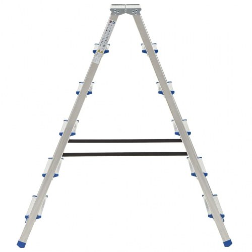 Dobbeltsidet trappestige 6 trin 136 cm aluminium