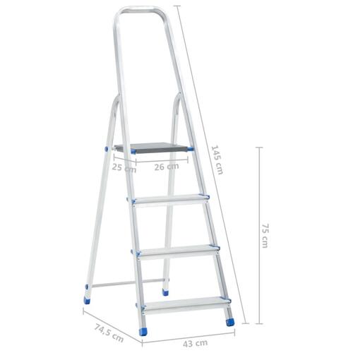 Trappestige 4 trin 150 kg aluminium