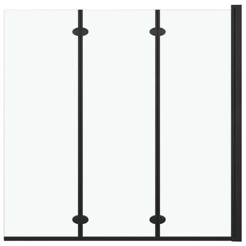 Foldbar brusekabine 3 paneler ESG 130x138 cm sort