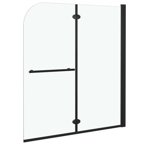Foldbar brusekabine 2 paneler ESG 120x140 cm sort