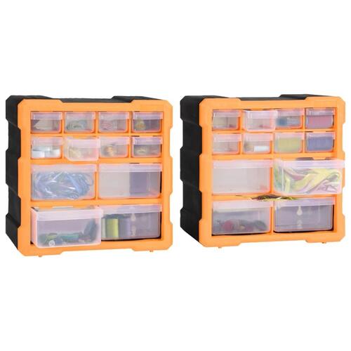 Skuffereoler med 12 skuffer 2 stk. 26,5x16x26 cm