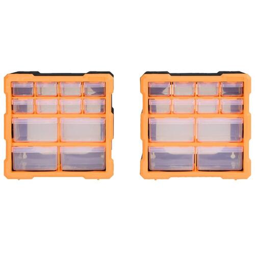 Skuffereoler med 12 skuffer 2 stk. 26,5x16x26 cm