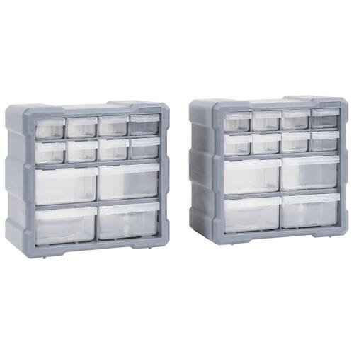 Skuffereoler med 12 skuffer 2 stk. 26,5x16x26 cm
