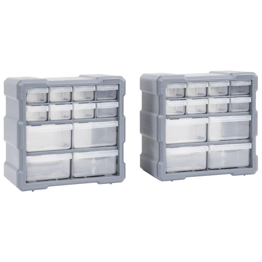 Skuffereoler med 12 skuffer 2 stk. 26,5x16x26 cm
