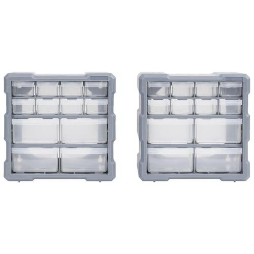 Skuffereoler med 12 skuffer 2 stk. 26,5x16x26 cm