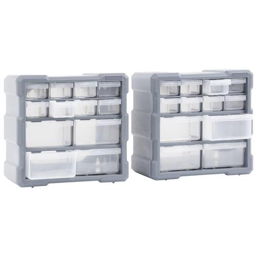 Skuffereoler med 12 skuffer 2 stk. 26,5x16x26 cm
