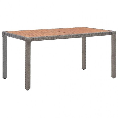 Havebord 150x90x75 cm polyrattan og massivt akacietræ grå