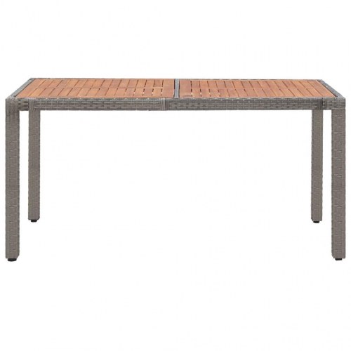 Havebord 150x90x75 cm polyrattan og massivt akacietræ grå