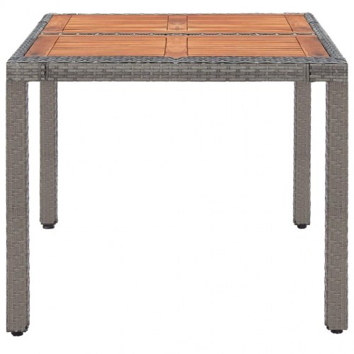 Havebord 150x90x75 cm polyrattan og massivt akacietræ grå