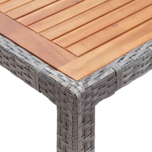 Havebord 190x90x75 cm polyrattan og massivt akacietræ grå